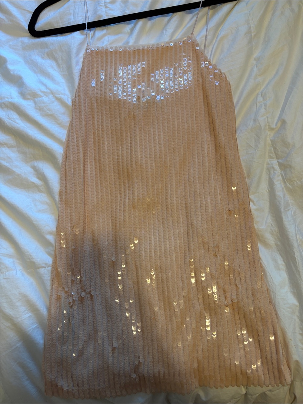 Mango Nude Pink Sequin Mini Dress - US Size 6